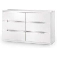 Julian Bowen Manhattan White High Gloss Wide Chest of Drawers