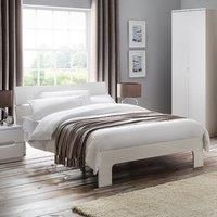Julian Bowen Manhattan White High Gloss Kingsize Bed Frame