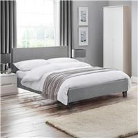 Julian Bowen Rialto Light Grey Linen Bed Double