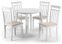 Coast White Dining Table with 4 Chairs White
