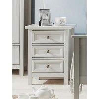 Julian Bowen Maine 3 Drawer Bedside, Dove Grey