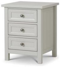 Maine 3 Dr Bedside 3 5 Chest Of Drawers and Beds Dove in Grey Lacquer