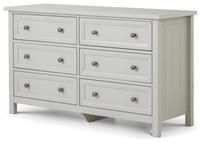 Julian Bowen Maine 6 Drawer Wide Chest of Drawers in Grey