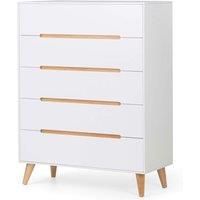 Julian Bowen Alicia 5 Drawer Chest, White