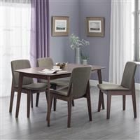 Julian Bowen Kensington Dining Table & 4 Chairs, Walnut