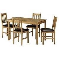 Julian Bowen Coxmoor 118 Cm Solid Oak Dining Table + 4 Chairs