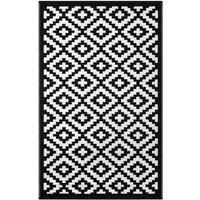 Green Decore Reversible Outdoor/Indoor Recycled Plastic Rug | Perfect for Garden, Patio, Picnic, Decking |Sunlight, Stain And Water Resistant| Nirvana Black/White 150x240 cm