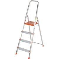 Aluminium Folding Platform Step Ladders in 3,4,5,6,7 & 8 Treads Light Duty DIY