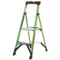 Little Giant Ladders 1303-952 Mighty Lite, 2 Tread, Fibreglass GRP, HiViz Green, Platform Step Ladder, EN131 Professional