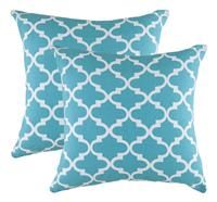 TreeWool Pack Trellis Accent Cotton Canvas Cushion (2 (45 x 45 Cm,