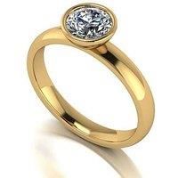 Moissanite 9Ct 1Ct Rub Set Wed Fit Solitaire Ring - Gold