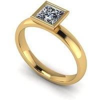 Moissanite 9Ct Gold 1.05Ct Rub Set Square Brilliant Moissanite Wed Fit Solitaire Ring