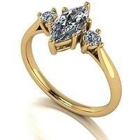 Moissanite 9 Carat Yellow Gold 1 Carat Trilogy Ring