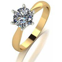 Moissanite 1 Carat Solitare 9 Carat Yellow Gold Ring
