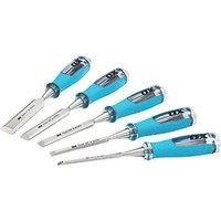 OX TOOLS 5 Piece Split Proof Pro Series Bevel Edge Wood Chisel Set, OX-P371005