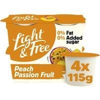Light & Free Peach Passion Fruit Greek Style Yogurt 4 x 115g (460g)