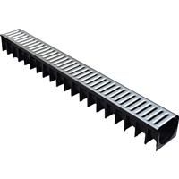 Drain Channel & Grating 1m Silver Steel Grating