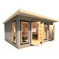 Shire Cali Home Office 16 ft x 12 ft With Side Shed