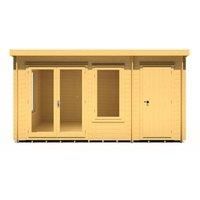 Shire Elm 4.2m x 3m Log Cabin with Side Shed (19mm)