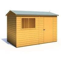 Shire Lewis 10 ft x 6 ft Reverse Apex Style Handmade Garden Shed Style C