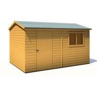 Shire Lewis 12 ft x 8 ft Reverse Apex Style Handmade Garden Shed Style D