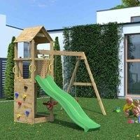 Shire Sky Wooden Climbing Frame with Double Swing and Slide