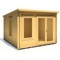 10Gx10 Shire Emneth Pent Log Cabin in 19mm Logs