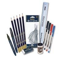 Helix Oxford Filled Pencil Case Clear Stationary Set New For Back To School