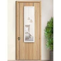 Over the Door Full Length Mirror Black or White Hanging Bedroom Wardrobe Workout