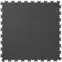 Heavy Duty Garage Flooring - 4 Tiles of PVC Interlocking Floor Tile, Gym Matting (497 x 497 x 7mm) (Black)