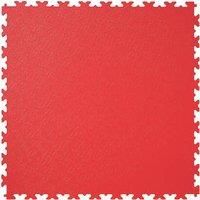 Heavy Duty Garage Flooring - 4 Tiles of PVC Interlocking Floor Tile, Gym Matting (497 x 497 x 7mm) (Red)