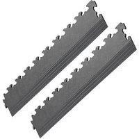 Garage Floor Tile Company X Joint Interlocking Edge Ramp Graphite 587mm x 90mm 2 Pack (661RV)