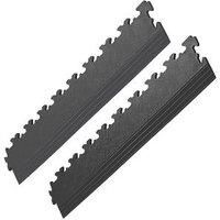 Garage Floor Tile Company X Joint Interlocking Edge Ramp Black 587 x 90mm 2 Pack (428RV)