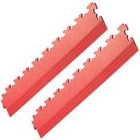 Garage Floor Tile Company X Joint Interlocking Edge Ramp Red 497 x 90mm 2 Pack (724RV)