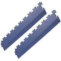 Garage Floor Tile Company X Joint Interlocking Edge Ramp Blue 587 x 90mm 2 Pack (615RV)