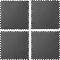Ecotile Recycled 7mm T-Joint Interlocking Floor Tiles Graphite 7mm 4 Pack (396YU)