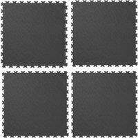 Garage Floor Tile Company X-Joint Interlocking Floor Tiles Black 5mm 4 Pack (747YU)