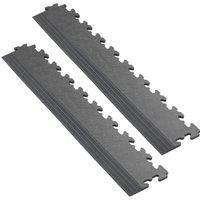 Garage Floor Tile Company X-Joint 5mm Interlocking Floor Tile Edge Ramps Graphite 497mm x 90mm 2 Pack (170YU)