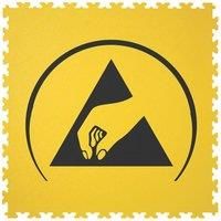 Ecotile ESD X-Joint Logo Interlocking Floor Tile Black / Yellow 5mm (797YU)
