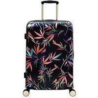 Sara Miller Medium Black Bamboo 4 Wheel Trolley Suitcase