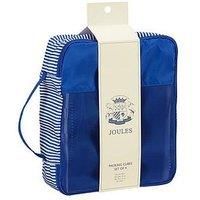 Joules Ticking Stripes Packing Cubes, 4 Piece Set, Luggage Organisation, Storage Bags for Suitcase, Travel Accessory