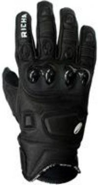 Richa Rock Short Cuff Leather Motorcycle Gloves Urban Street Black