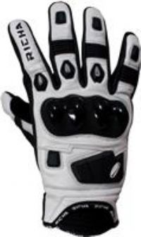 Richa Rock Motorcycle Racing Gloves XS White/Black