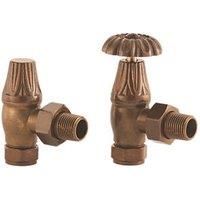 Arroll UK10 Traditional Manual Angled Radiator Valve and Lockshield