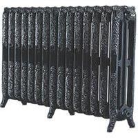 Montmartre 768 High French Embossed 15 Section Cast Iron Radiator finished Silver Highlighted