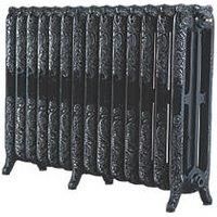 Montmartre 768 High French Embossed 14 Section Cast Iron Radiator finished Silver Highlighted