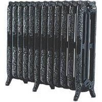Montmartre 768 High French Embossed 12 Section Cast Iron Radiator finished Silver Highlighted