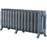 Arroll Montmartre Cast Grey 3 Column Radiator, (W)1154mm X (H)470mm