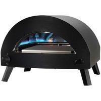 Omica Portable Gas Pizza Oven with Pizza Stone. This Outdoor Gas Pizza Oven Comes with a U-Shape Burner & Prepares Pizza in Less than a minute (Black)