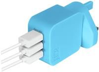 Triple Juice Three USB Port Universal Mains Charger - Charge 3 Devices at Once